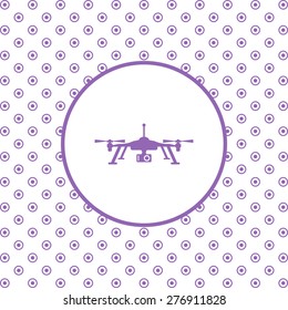 On a white background pink circles. Quadrocopter. icon. vector design