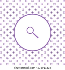 On a white background pink circles. Magnifying glass. Search. icon. vector design