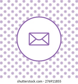 On a white background pink circles. envelope lette. icon. vector design