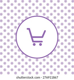 On a white background pink circles. put in shopping cart. icon. vector design