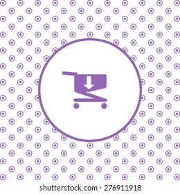 On a white background pink circles. put in shopping cart. icon. vector design