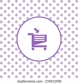 On a white background pink circles. put in shopping cart. icon. vector design