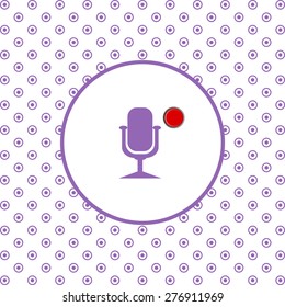 On a white background pink circles. Microphone. Voice recording. icon. vector design