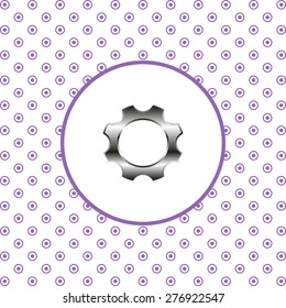 On a white background pink circles. Cog Settings . icon. vector design