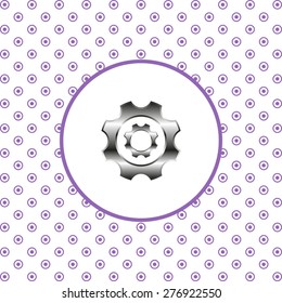 On a white background pink circles. Cog Settings . icon. vector design