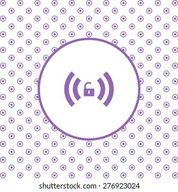 On a white background pink circles. Wireless network access is open, unlocked. icon. vector design