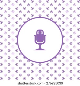 On a white background pink circles. Microphone. Voice recording. icon. vector design