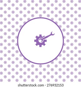 On a white background pink circles. Cog Settings. icon. vector design