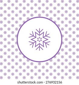 On a white background pink circles. large  snowflake. icon. vector design