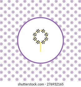 On a white background pink circles. Children's toy wind mill, turntables, pinwheel wind vane. icon. vector design