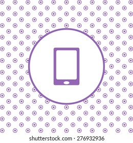 On a white background pink circles. Smartphone, phone, mobile phone. icon. vector design