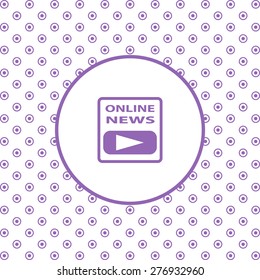 On a white background pink circles. of online news. icon. vector design