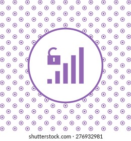 On a white background pink circles. signal strength indicator, open access. icon. vector design