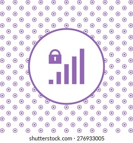 On a white background pink circles. signal strength indicator, closed access. icon. vector design