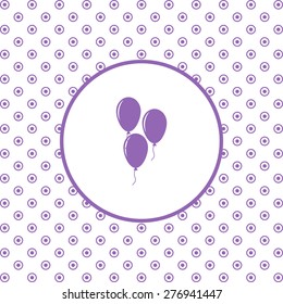 On a white background pink circles. Balloon sign icon. Birthday air balloon with rope or ribbon symbol. icon. vector design