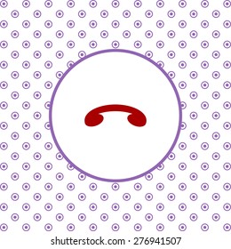 On a white background pink circles. challenge, to end the call. icon. vector design