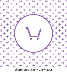 On a white background pink circles. put in shopping cart. icon. vector design