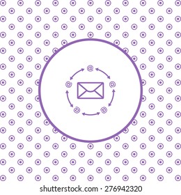 On a white background pink circles. Internet e-mai. icon. vector design