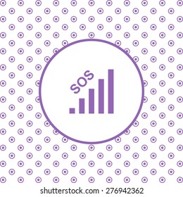 On a white background pink circles. no signal, poor signal strength, signal strength indicator. icon. vector design