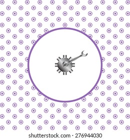On a white background pink circles. Cog Settings. icon. vector design