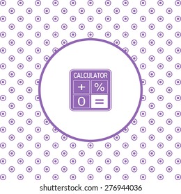 On a white background pink circles. calculator. icon. vector design