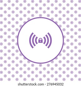 On a white background pink circles. Wireless network access is closed, locked. icon. vector design
