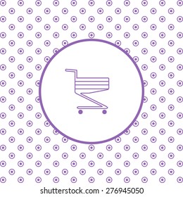 On a white background pink circles. Shoping basket. icon. vector design