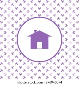 On a white background pink circles. Home. icon. vector design
