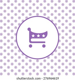 On a white background pink circles. put in shopping cart. icon. vector design
