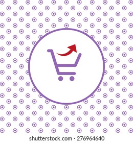 On a white background pink circles. remove from the shopping cart. icon. vector design