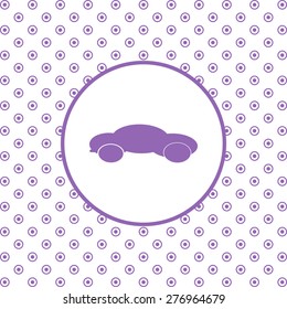 On a white background pink circles.  car. icon. vector design