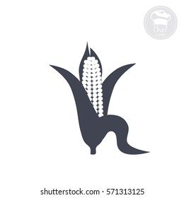 on a white background shows an icon indicating the corn