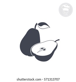 on a white background shows an icon indicating pear