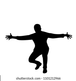 on white background silhouette man