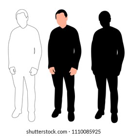 on white background silhouette man