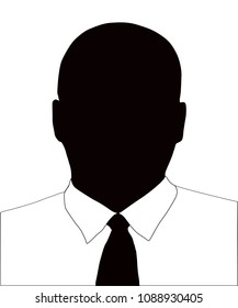On white background, the silhouette men. The Vector.