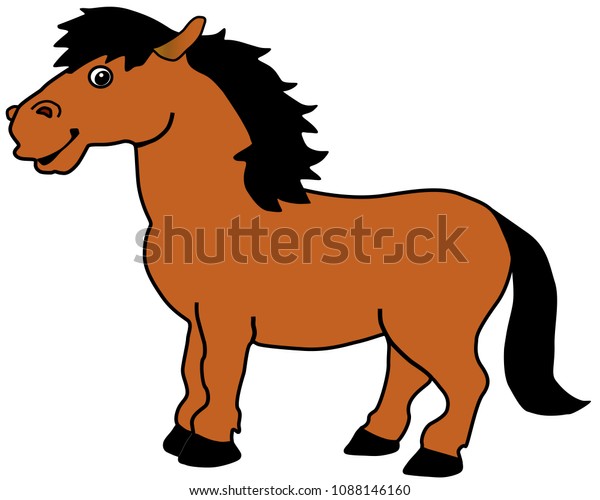 On White Background Small Horsy Vector Stock Vector Royalty Free