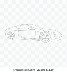 Auf weißem Hintergrund wird eine ununterbrochene einzeilige Illustration eines elektrischen Autos dargestellt, das an einem Stecker aufgeladen wird. linear gestylt. Minimalist