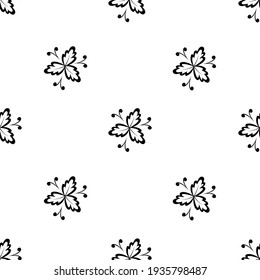  on white. Rustic monochrome background for printing on fabric, wallpaper, paper, curtains, tablecloths. Vector illustration