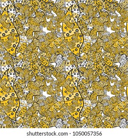 On yellow, black and white colors. Vector abstract pattern page for antistress. Vector illustration. Can be used for cards, invitations, save the date cards and many more.