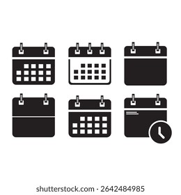 What’s on Your Schedule? A Calendar Icon Vector Set for Designers Who Plan Anywhere, Anytime. Calendar Icon collection. Set of calendar symbols. Meeting Deadlines icon