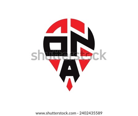 ONA letter location shape logo design Zdjęcia stock © 