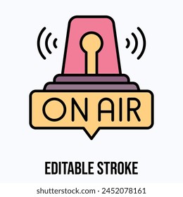 onair  vector icon, editable stroke.