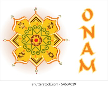 onam background with creative pattern rangoli