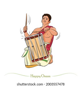 onam chenda melam colpur vector illustration