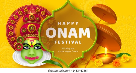 Onam Festival Background South India Kerala Stock Vector (Royalty Free ...