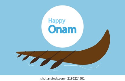 Onam festival happy boat, vector art illustration.