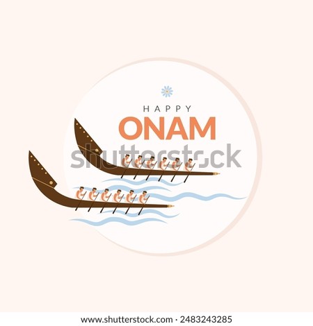 Onam festival of kerala, Onam design elements with Happy Onam typography