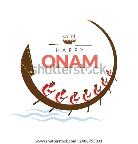 Onam festival of kerala, Onam design elements with Happy Onam typography