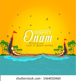 Onam festival for South India Kerala traditional celebration, Boat race